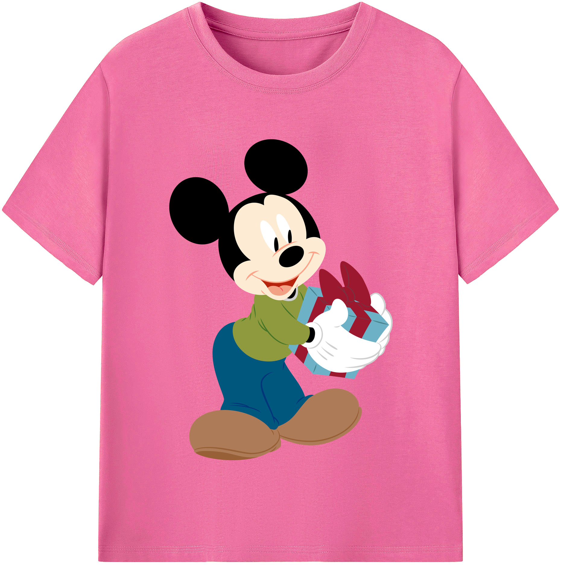 （画像用） ミッキーマウス Mickey Mouse レディースカジュアルプリントTシャツ（綿100％）
